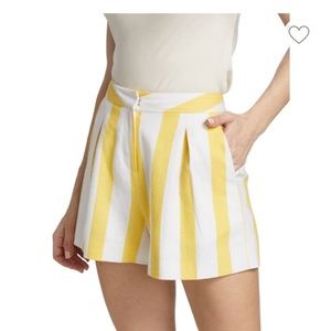 L’Agence Vittoria Striped High Waisted Shorts
